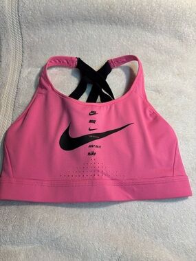 Nike Hot Pink Sports Bra with Black Swoosh